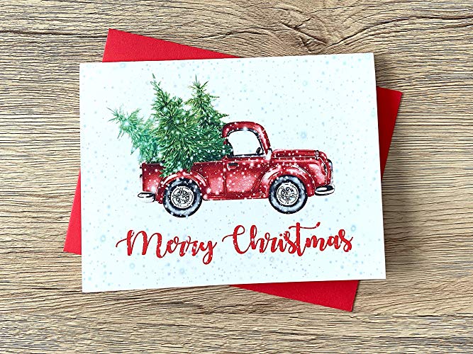 Christmas Truck and Tree Watercolor Cards