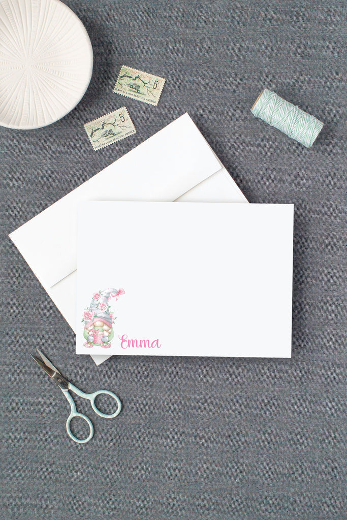 pink and green note card set