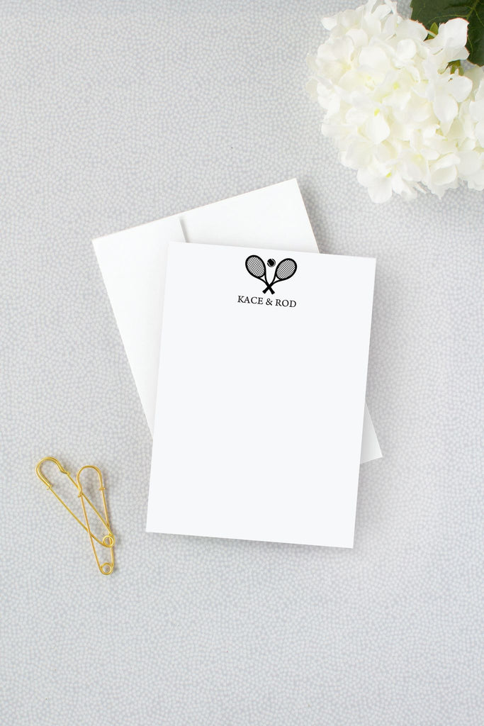 Tennis Couple Personalized Note Cards