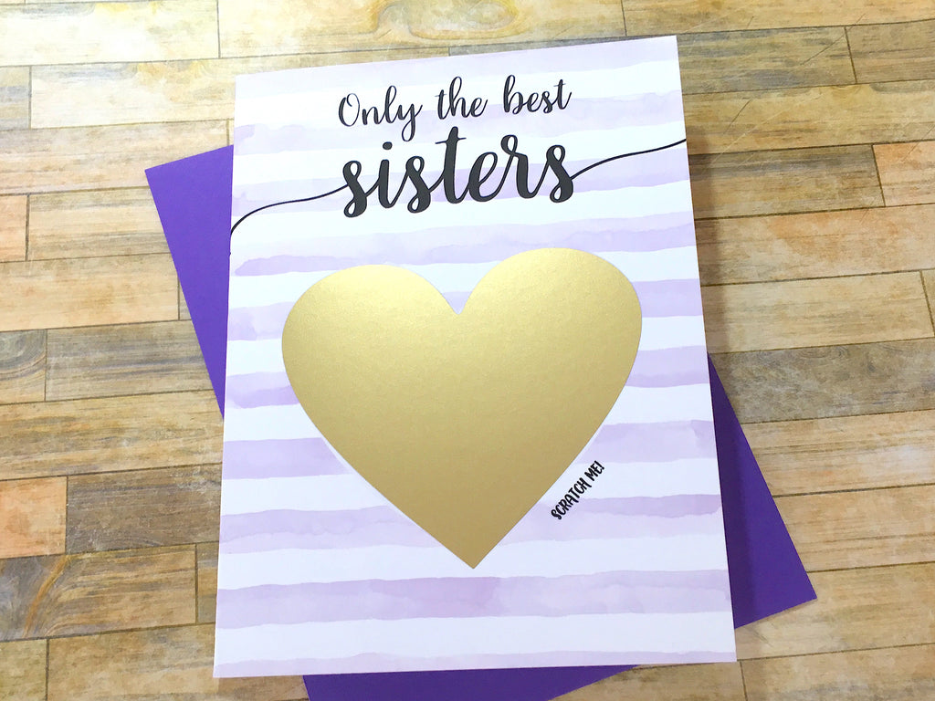 Stripes Sister Pregnancy Scratch off Card
