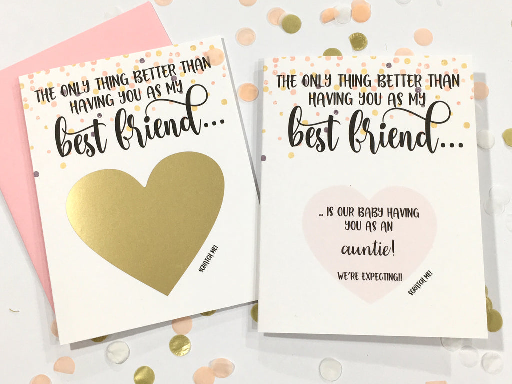 Auntie Pregnancy Reveal Scratch Off for Best Friend