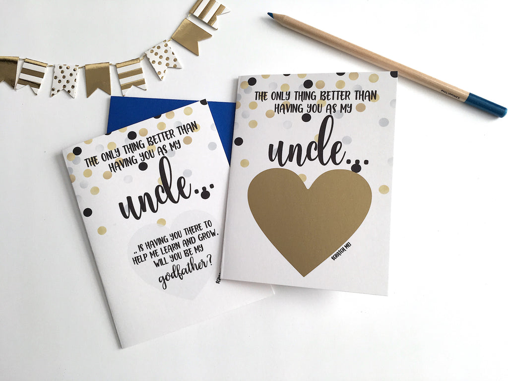 Uncle Godfather Proposal Scratch Off Card