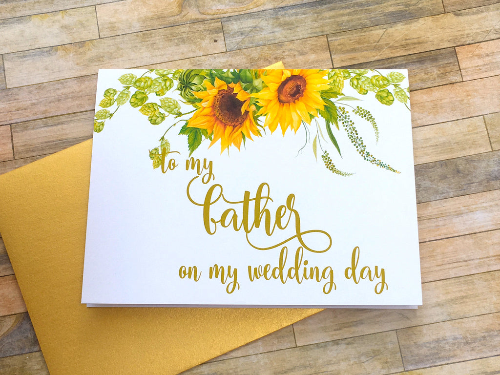 Sunflower To My Father on My Wedding Day Card