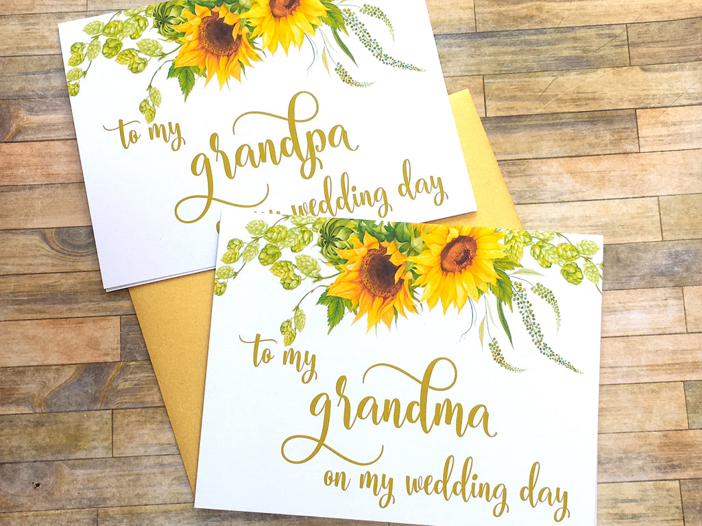 Sunflowers Grandparents Wedding Day Card