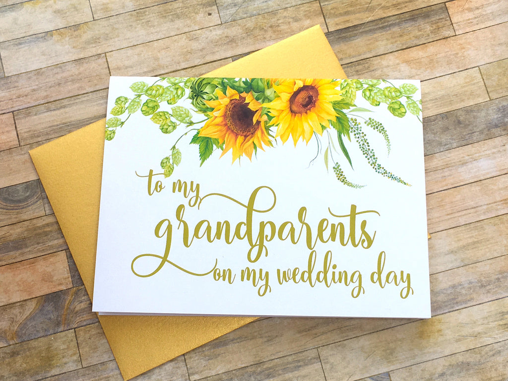 Sunflowers Grandparents Wedding Day Card