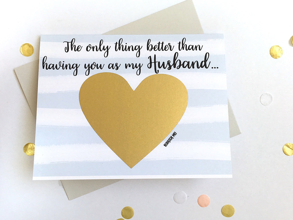 Husband to Daddy Striped Scratch Off Pregnancy Announcement