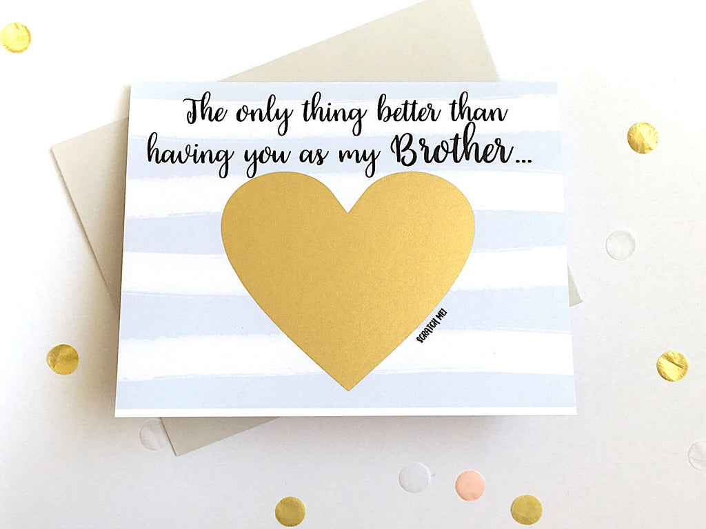 Brother to Uncle Striped Scratch Off Pregnancy Announcement