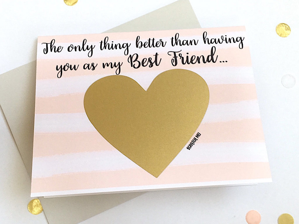 Stripes Best Friend to Auntie Scratch Off Pregnancy Announcement