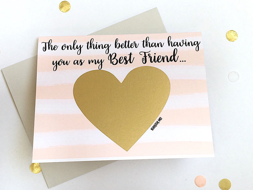 Stripes Best Friend to Auntie Scratch Off Pregnancy Announcement