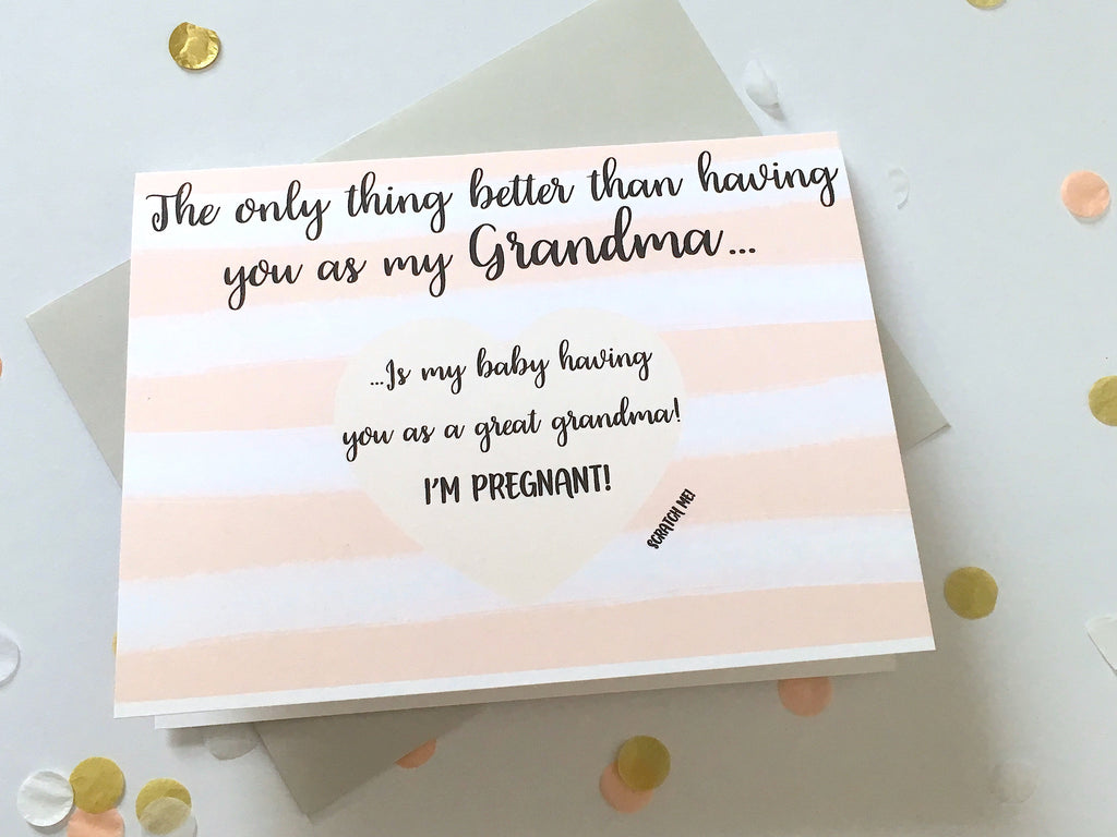 Stripes Best Friend to Auntie Scratch Off Pregnancy Announcement