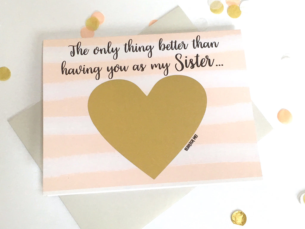 Striped Sister to Auntie Scratch Off Pregnancy Announcement