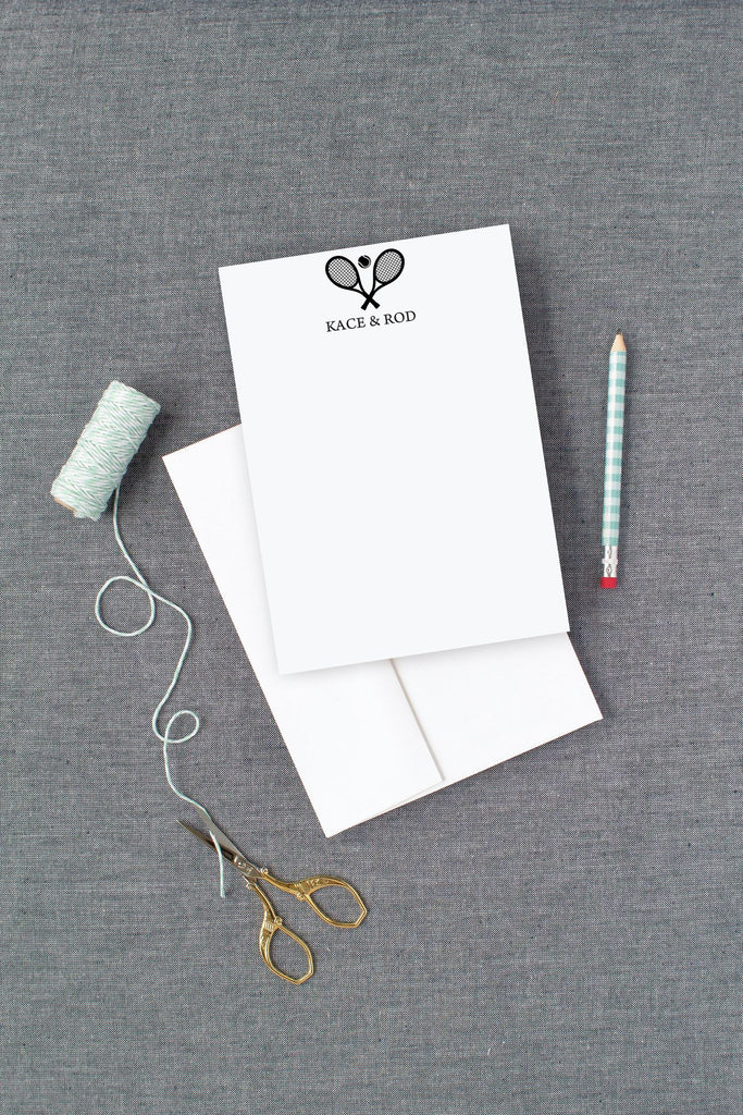 Tennis Couple Personalized Note Cards