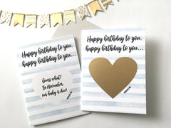Birthday Surprise Pregnancy Scratch Off Card with Personalized Month