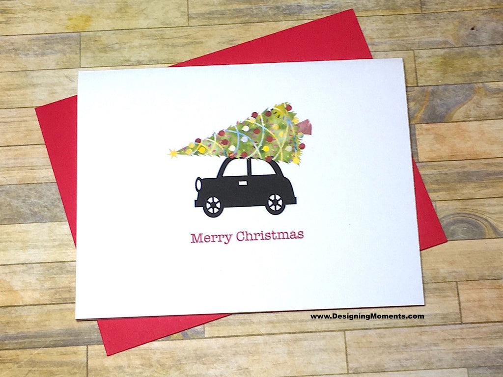 Car and Tree Christmas Cards