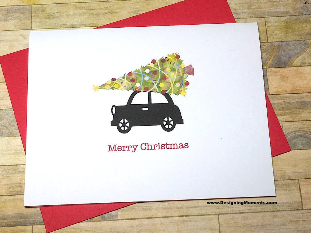 Car and Tree Christmas Cards