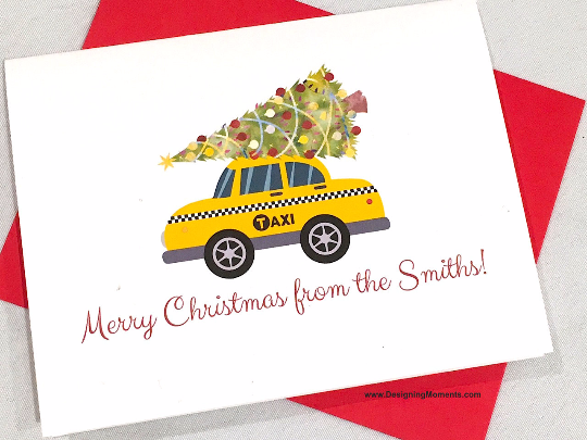 New York Taxi Personalized Christmas Cards