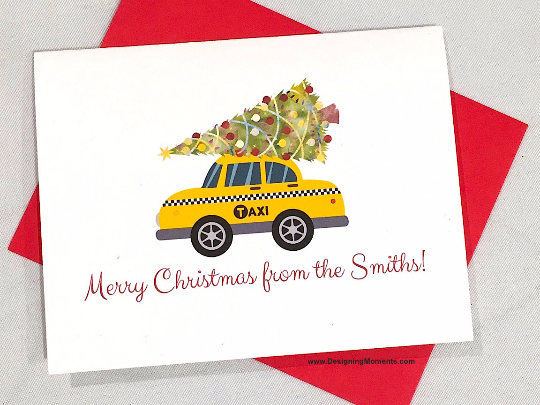 New York Taxi Personalized Christmas Cards
