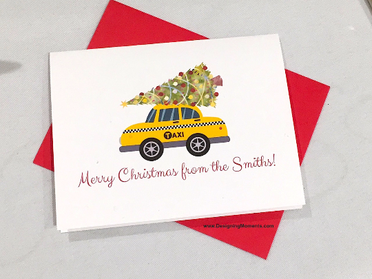 New York Taxi Personalized Christmas Cards