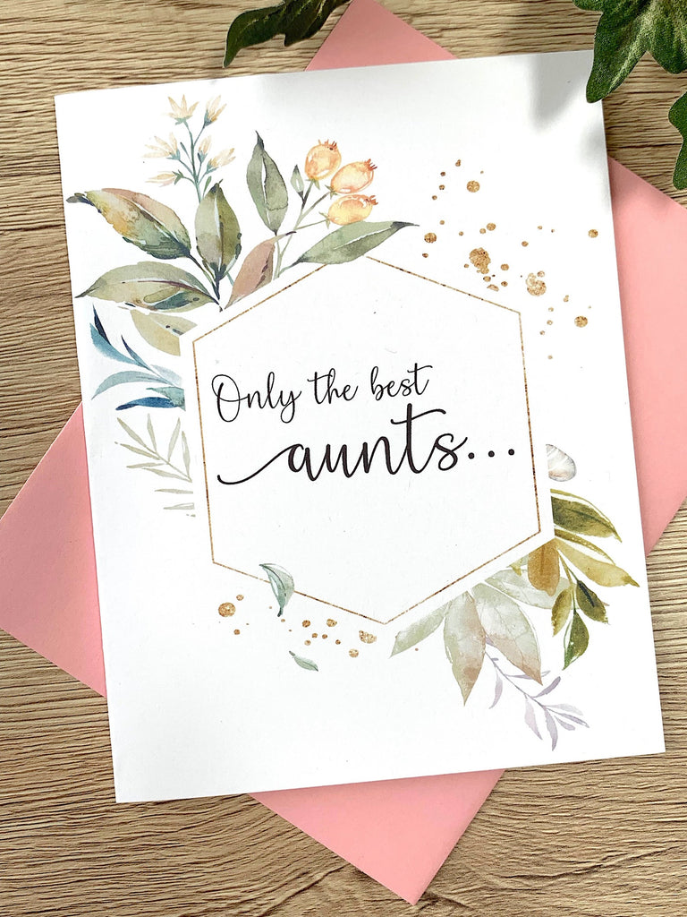 Aunt Pregnancy Announcement Card Foliage