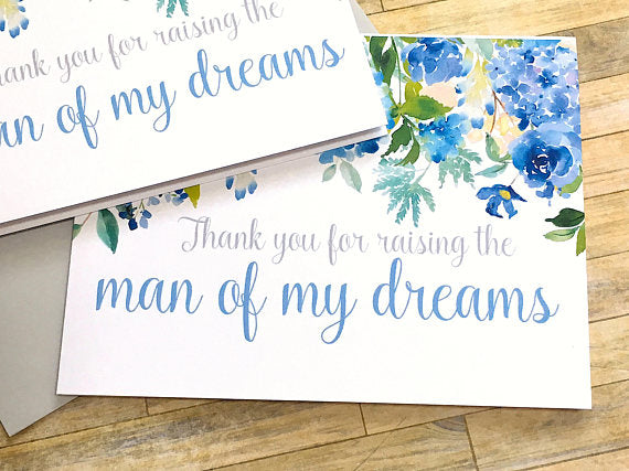 Thank You for Raising the Man of My Dreams Card for In Laws