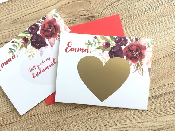 Sangria Personalized Bridesmaid Scratch Off Proposal