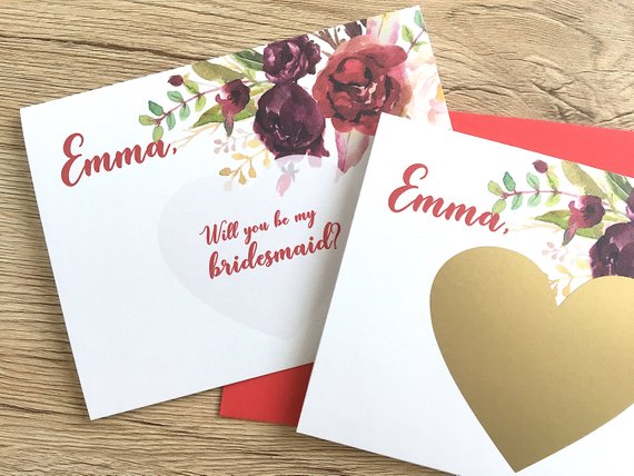 Sangria Personalized Bridesmaid Scratch Off Proposal