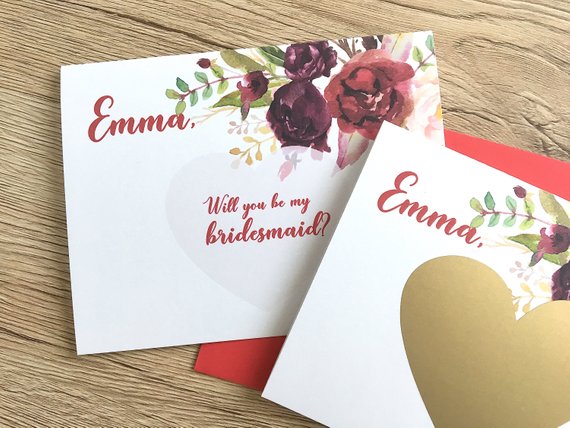 Sangria Personalized Bridesmaid Scratch Off Proposal