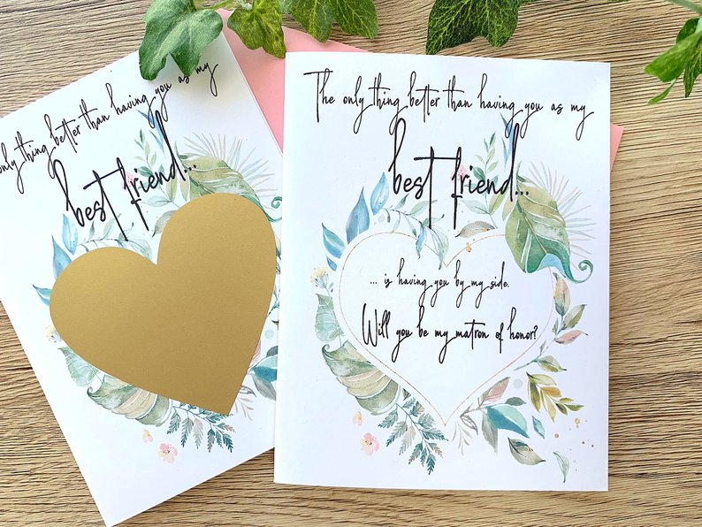 Best Friend Matron of Honor Scratch Off Proposal
