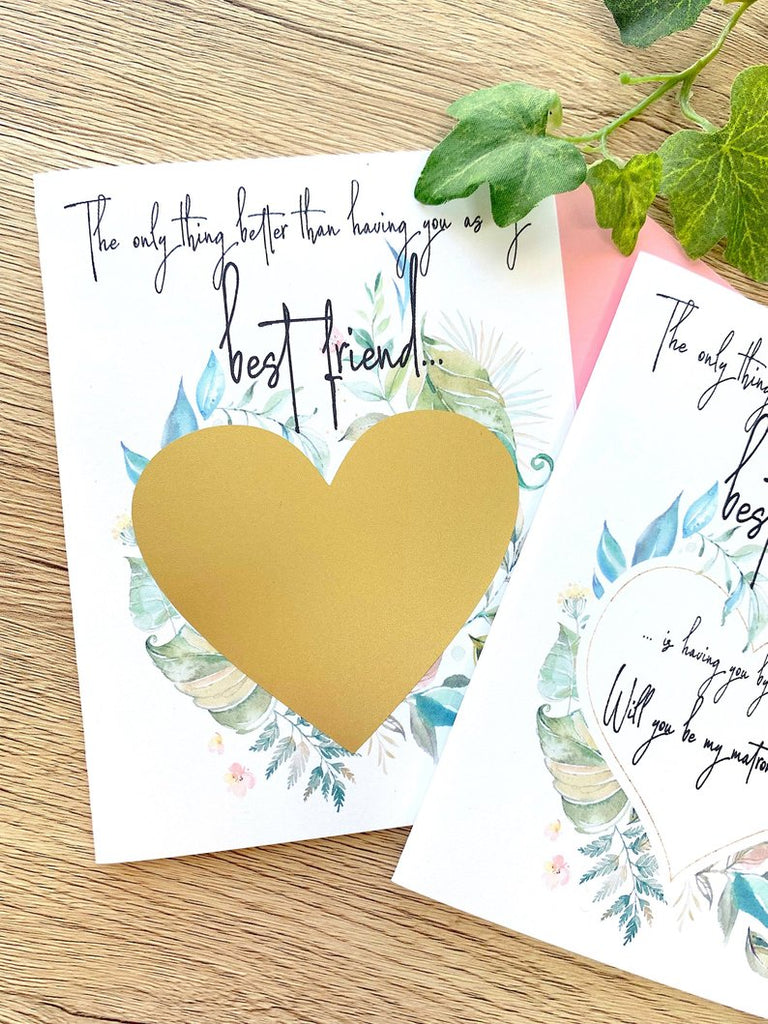 Best Friend Matron of Honor Scratch Off Proposal
