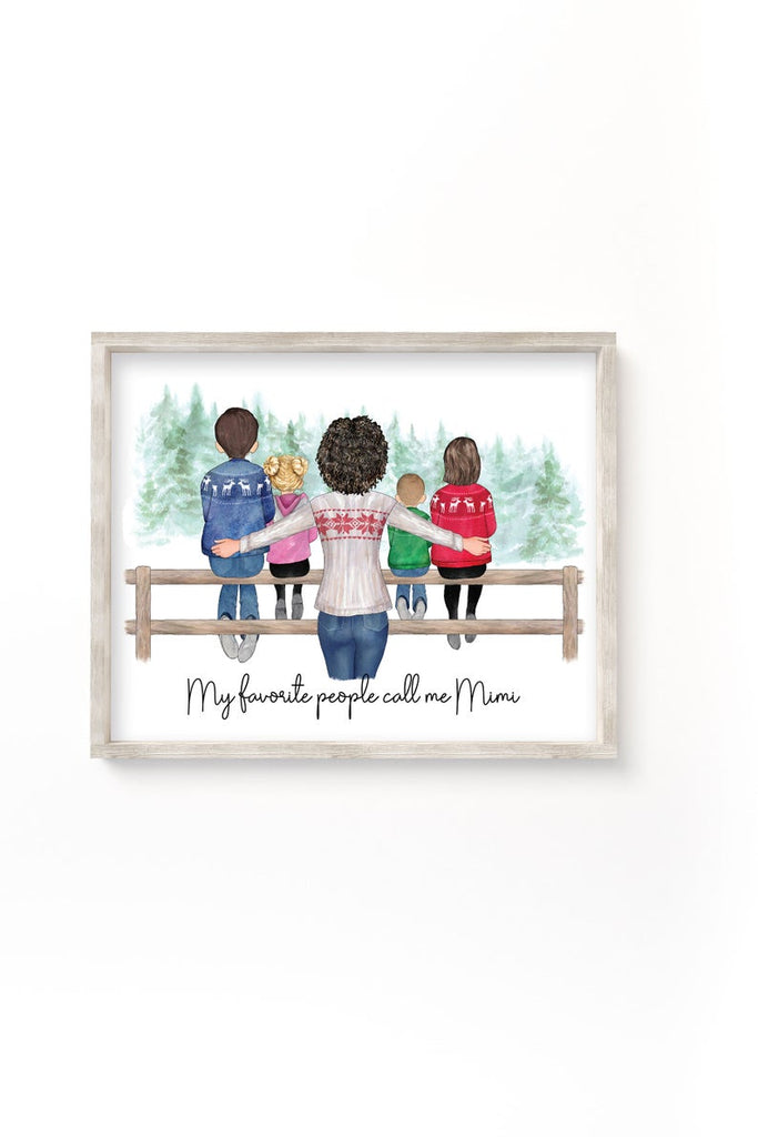 grandmother portrait with grandkids