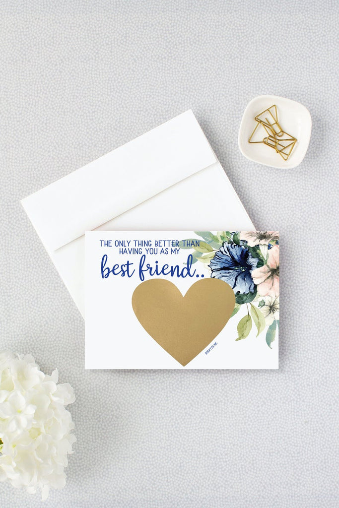 Floral Maid of Honor Scratch Off Proposal for Best Friend