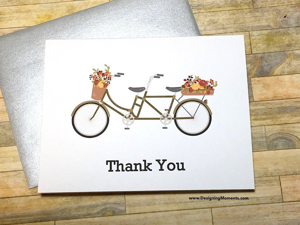 Tandem Bicycle Thank You Cards