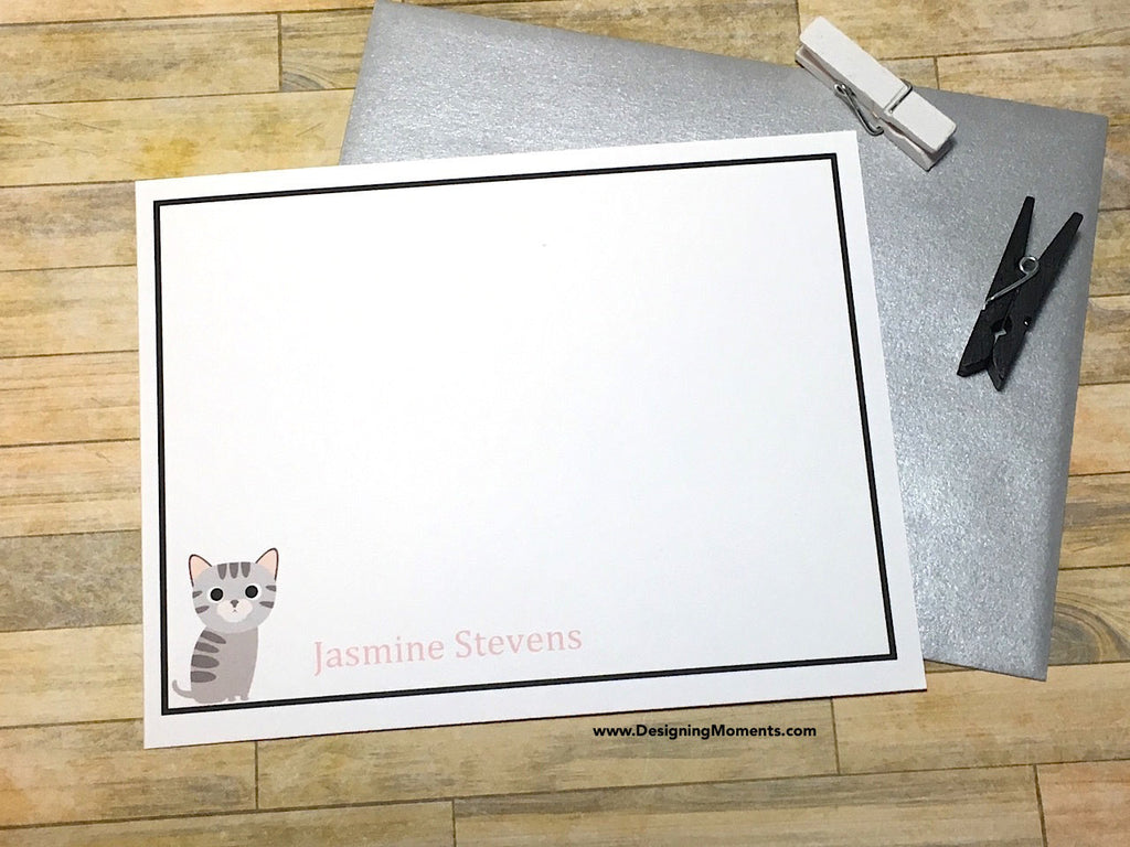 Gray Kitten Personalized Cards