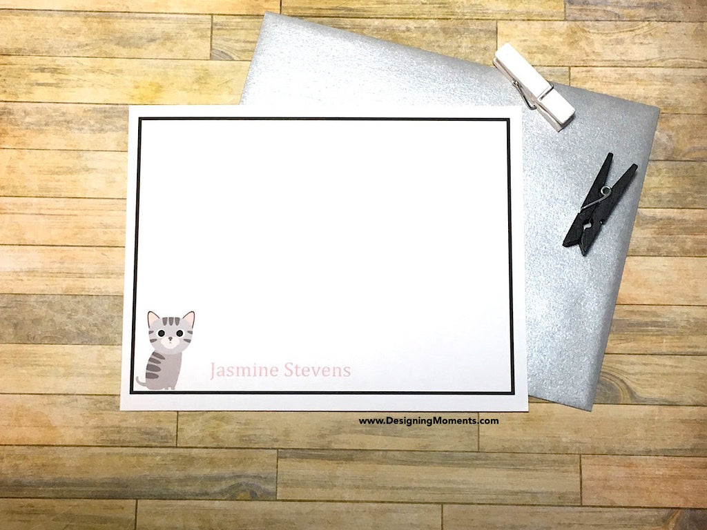 Gray Kitten Personalized Cards