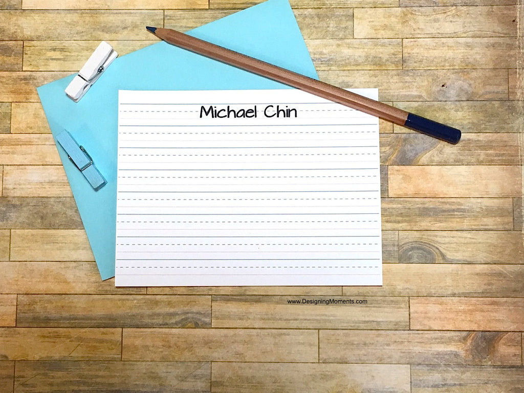 Lined Paper Personalized Note Cards for Kids