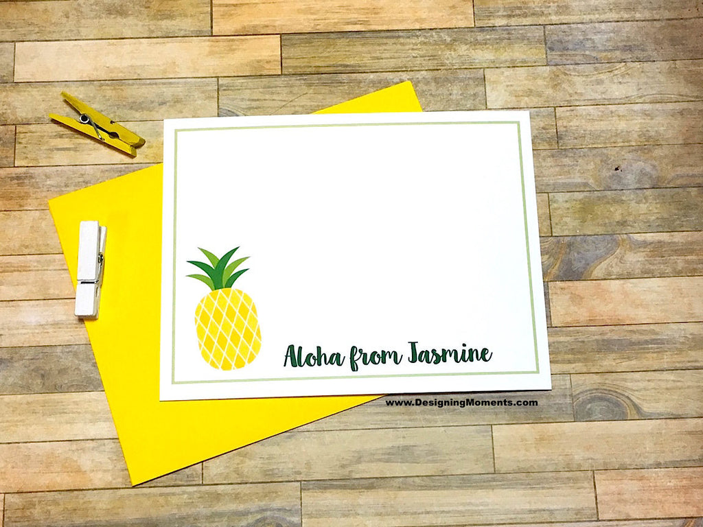 Pineapple Personalized Note Cards