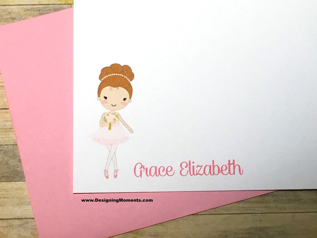 Ballerina Girl Personalized Flat Cards