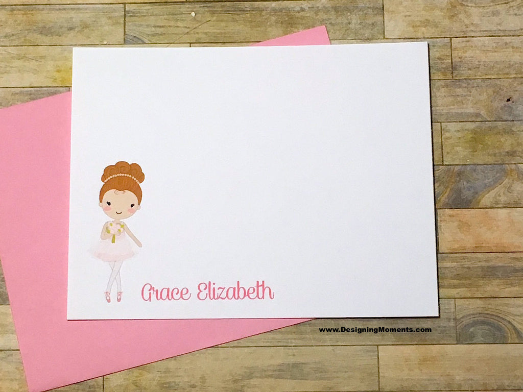 Ballerina Girl Personalized Flat Cards