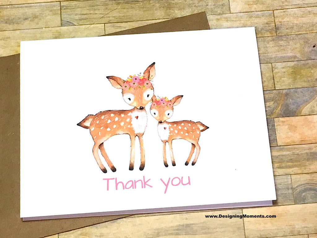 Doe and Baby Thank You Cards