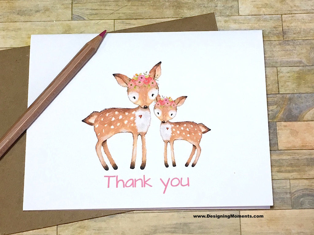 Doe and Baby Thank You Cards