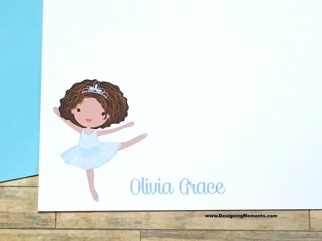 Ballerina Girl Personalized Flat Cards