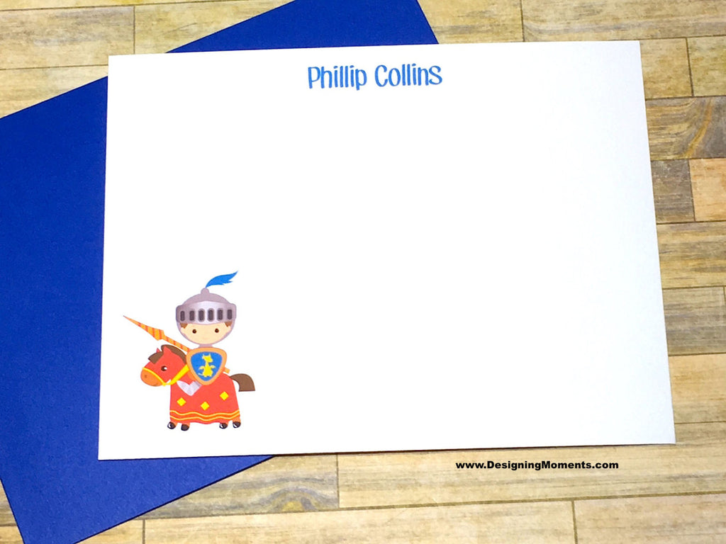 Knight in Shining Armor Personalized Note Cards