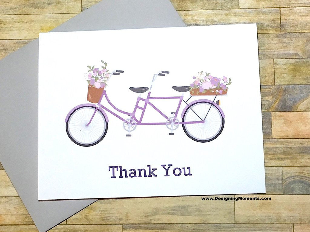 Tandem Bicycle Thank You Cards