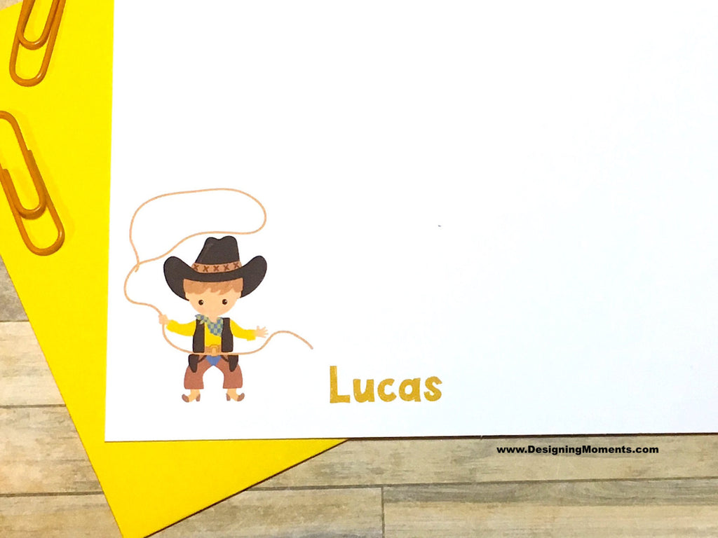 Cowboy Personalized Flat Cards