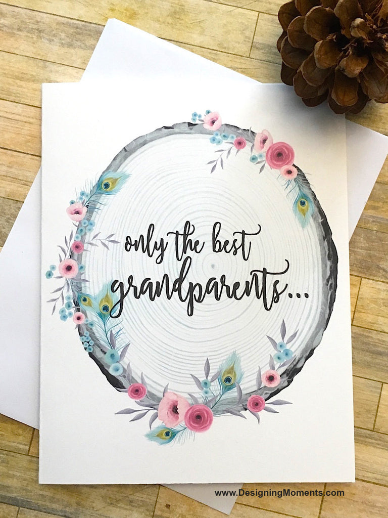 Pink Rustic Grandparents Get Promoted to Great Grandparents Card