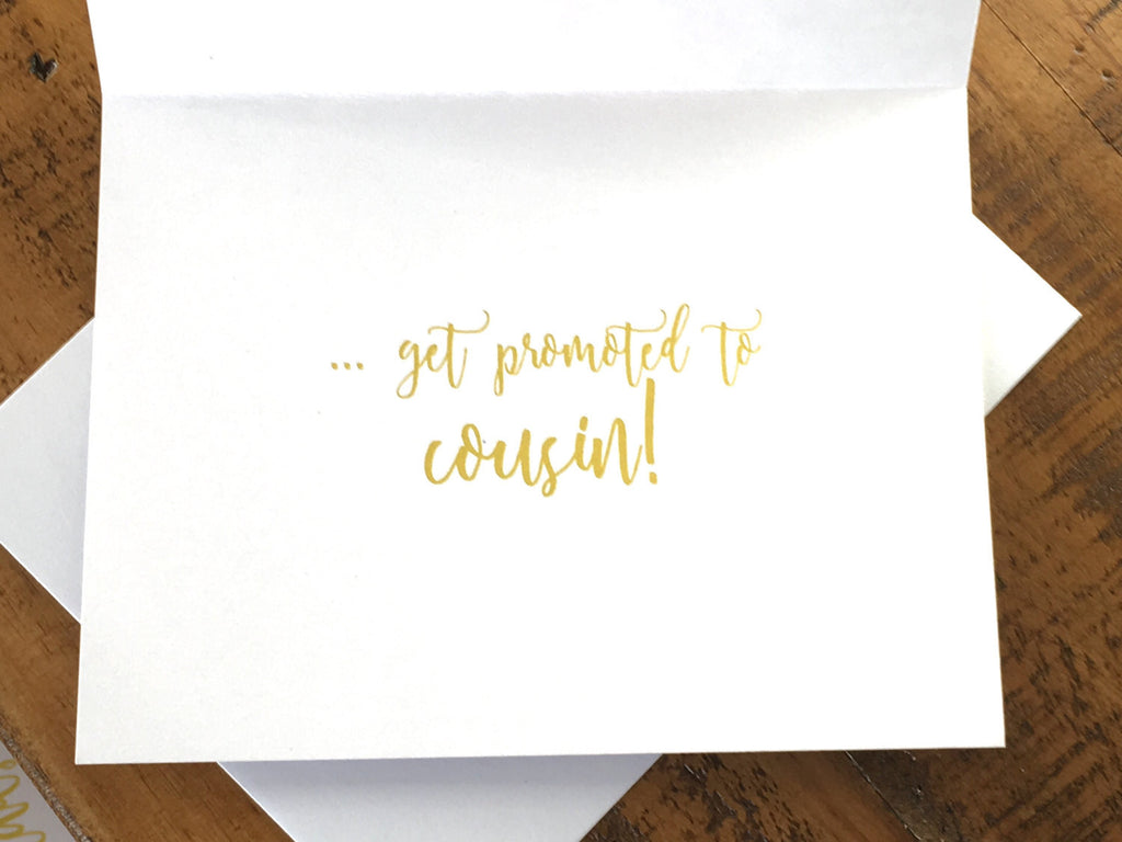 Pink and Gold Nephews Get Promoted to Cousin Card