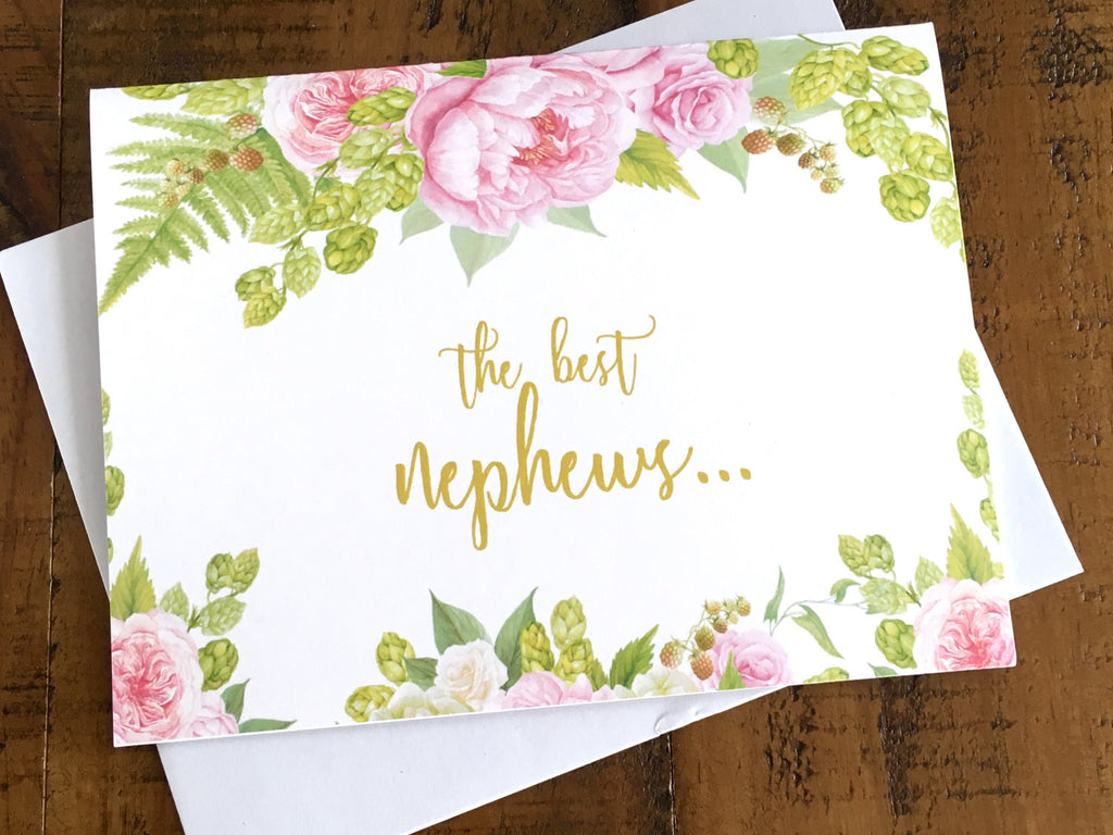 Pink and Gold Nephews Get Promoted to Cousin Card