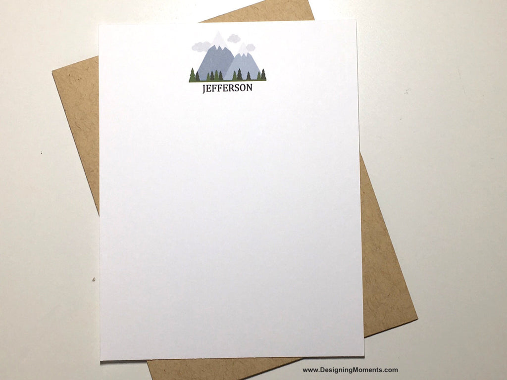 Mountain Scene Personalized Note Cards
