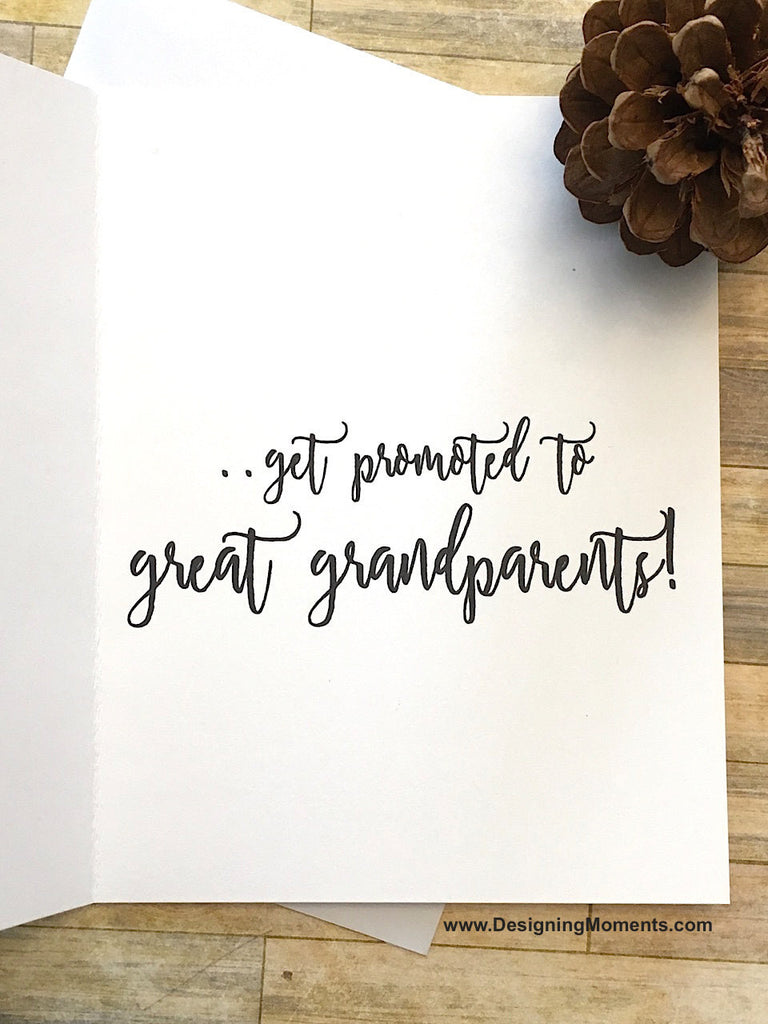 Pink Rustic Grandparents Get Promoted to Great Grandparents Card