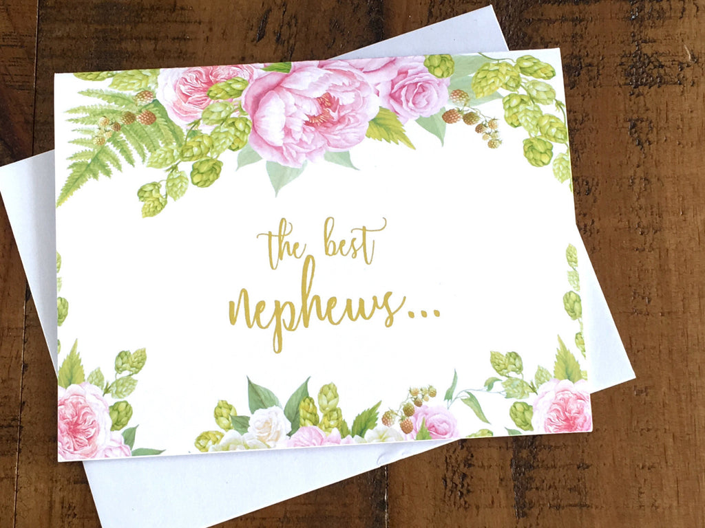 Pink and Gold Nephews Get Promoted to Cousin Card